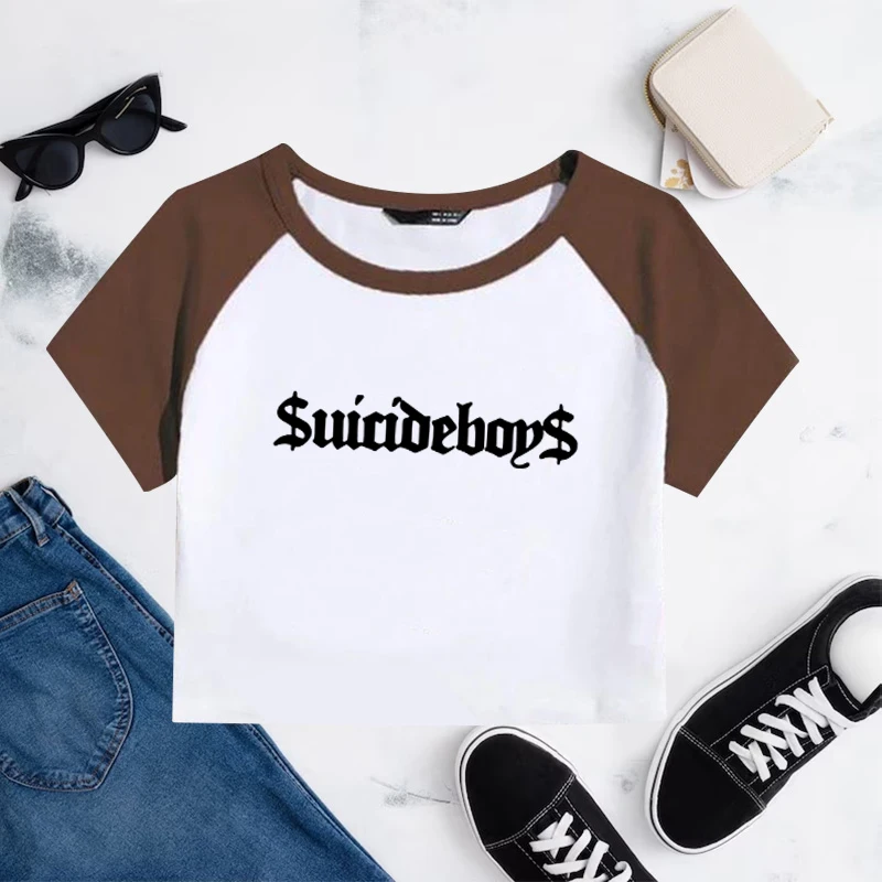 Suicideboys Crop Top American Western Rapper Top Tour Music Harajuku Hip Hop Men and Women Suicideboys Gift to Fans Traf Summer