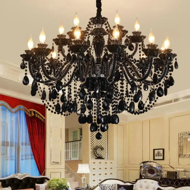 European style living room crystal chandelier candle lamp modern dining room lamp bedroom lamp double chandelier