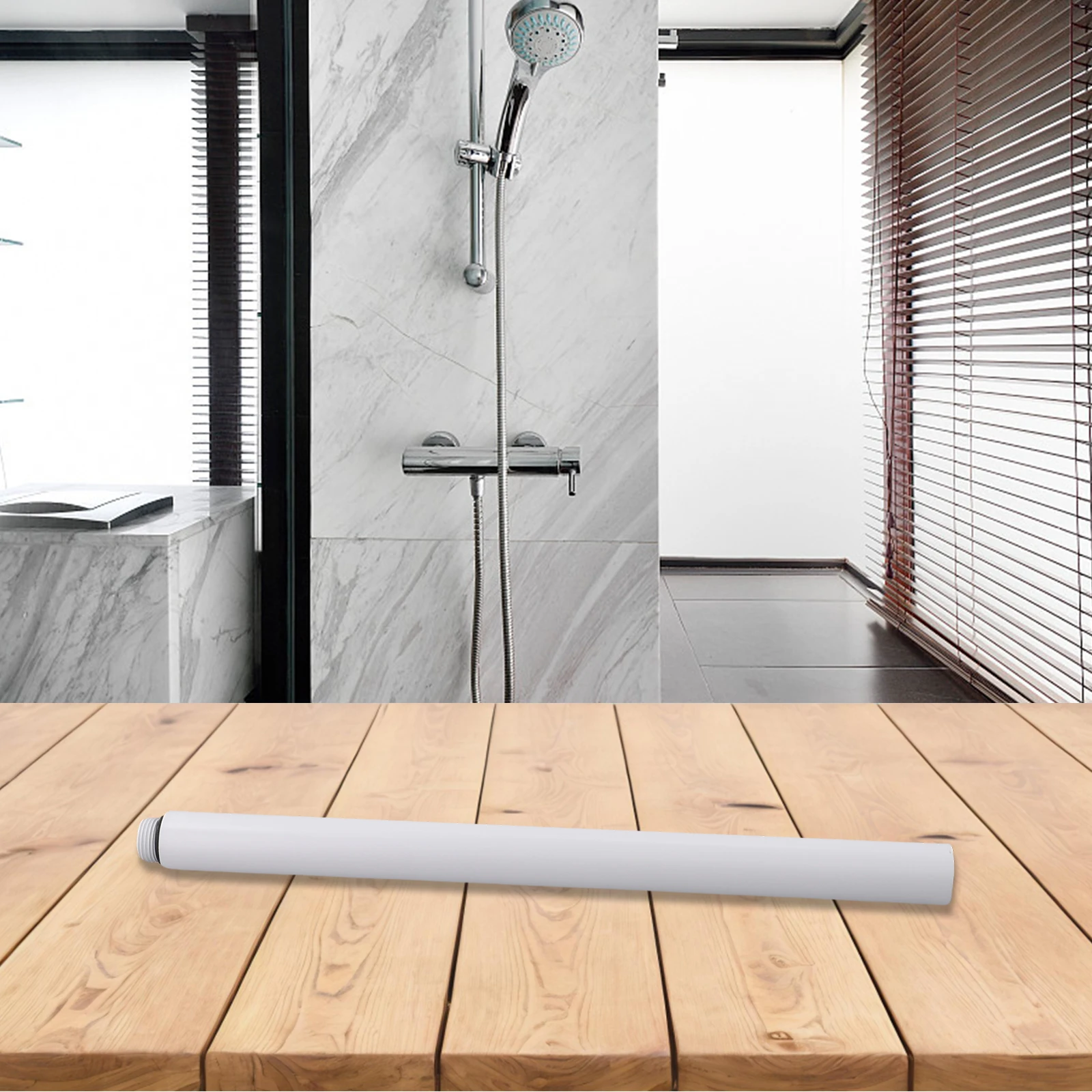 1 قطعة 30 سنتيمتر دش موسع حوض الاستحمام نظام الدش جولة يده دش رئيس تمديد بار اكسسوارات الحمام #5