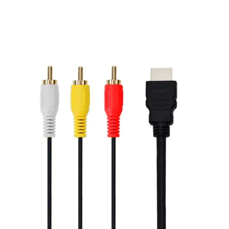 1.5M 5FT HDMI-Compatible Av Male To 3 rca Conversion TV Set-Box DV DVD Audio Video Cable to 3rca  Digital Wire Converter Adapter image 3