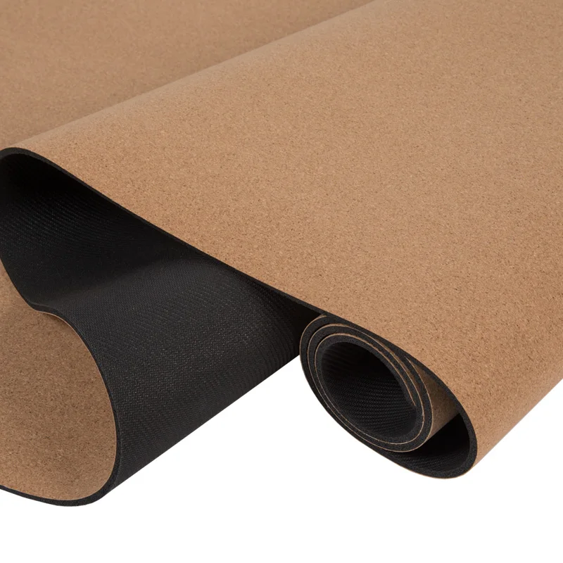 Estera de yoga de caucho natural de corcho con logotipo personalizado de la venta caliente a granel antideslizante orgánica respetuosa con el medio ambiente al por mayor 183*68cm