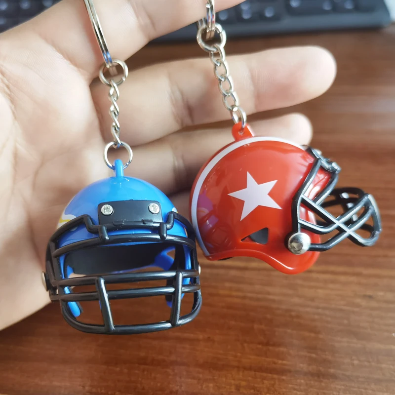 American Football Keychain The Hot Rugby Player Helmet Pendant for Bag Key Chains Fans Gift Keychain Sports Jewelry