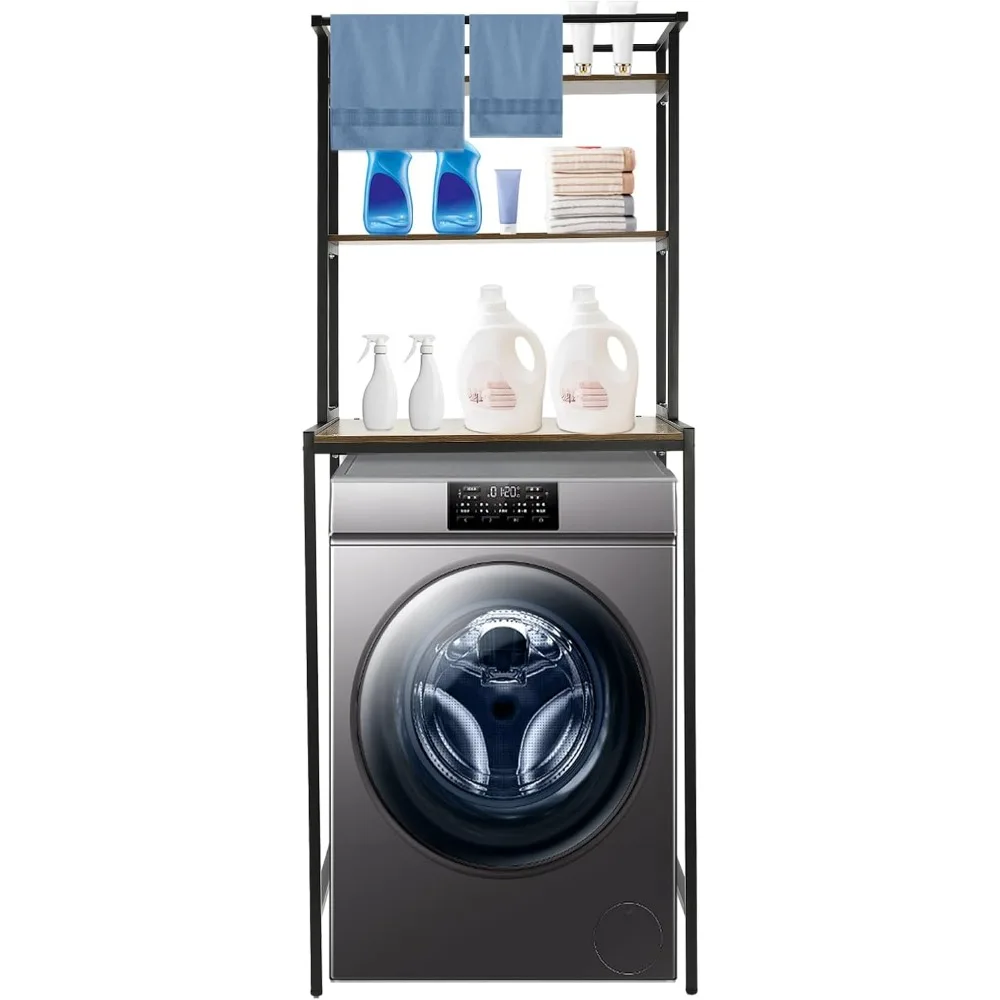 

Over Washer and Dryer Storage Shelf 3 Tier Bathroom Laundry Storage and Organizer Shelf Space Saver Metal Standing Rack Towel Dr