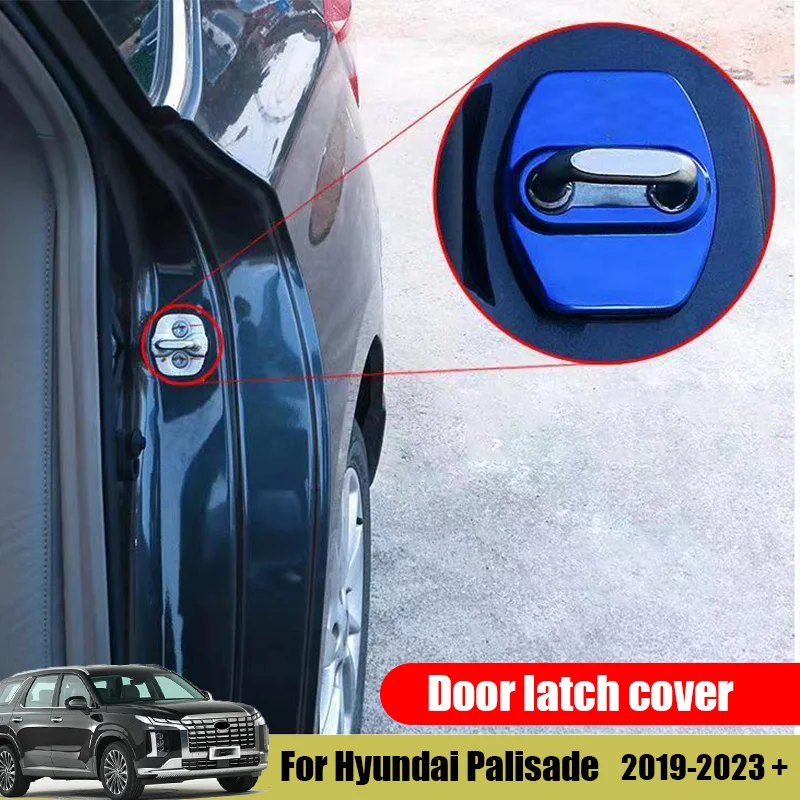 For Hyundai Palisade 2019 2020 2023 Door Lock Striker Cover Stainless Steel Protective Decorative Paste Door Lock Cover