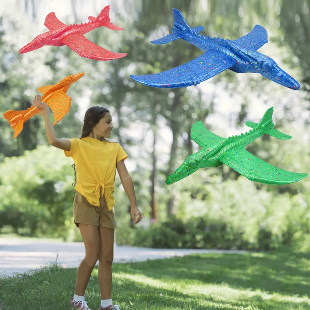 2Pcs Foam Airplane Pterosaur Kids Flying Aircraft Easy Assembly Durable Safe Material Stress Relief Gift Kids Airplane