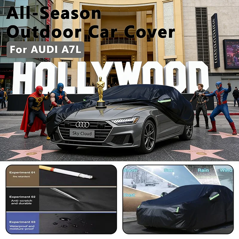 

Всесезонный автомобильный чехол для AUDI A7L — полная защита на открытом воздухе, водонепроницаемый пылезащитный термостойкий автомобильный чехол водонепроницаемый уличный