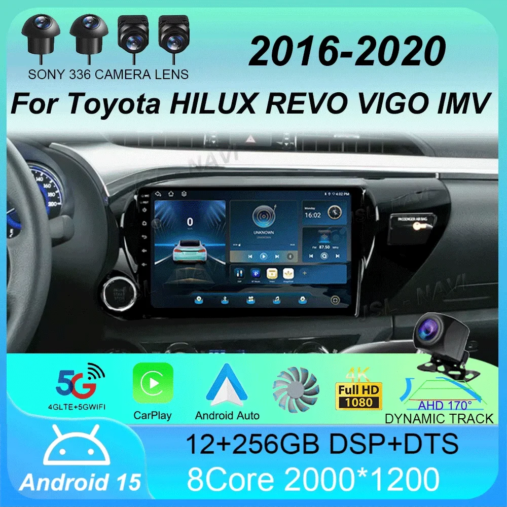 

Car Radio Android15 Carplay For Toyota HILUX REVO VIGO IMV 2016 2017 2018 2019 2020 Multimedia GPS Player Stereo 2din Head Unit