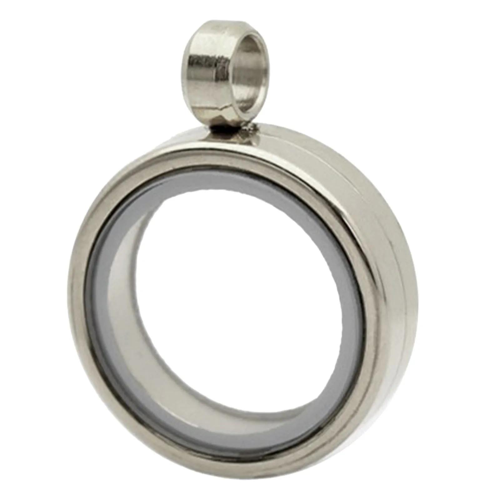 

Stainless Steel Locket Pendant Round Floating Photo Frame Necklace For Women Jewelry Gift Clavicle Chain Pendant Accessory