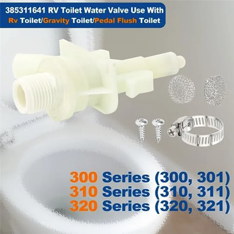 طقم صمامات مياه المرحاض L38A-RV 385311641 - متوافق مع موديلات 300، 301، 310 متينة وسهلة الاستخدام