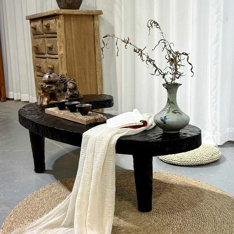 Wabi Silent Wind Special-shaped Solid Wood Coffee Table Whole Wood Tea Table Homestay Tea Table Simple Log Irregular
