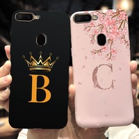 For OPPO A12 Case OPPO A12e Cover Cute ABC Letters Crown Painted Silicone Soft Back Cover For OPPOA12 A 12 E CPH2083 CPH2077 Bag