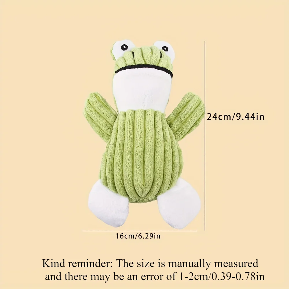 1pc Durable Squeaky Plush Frog Dog Toy - Interactive Chew Toy for Medium Breeds, Christmas, New Year, Birthday, Pets Gifts