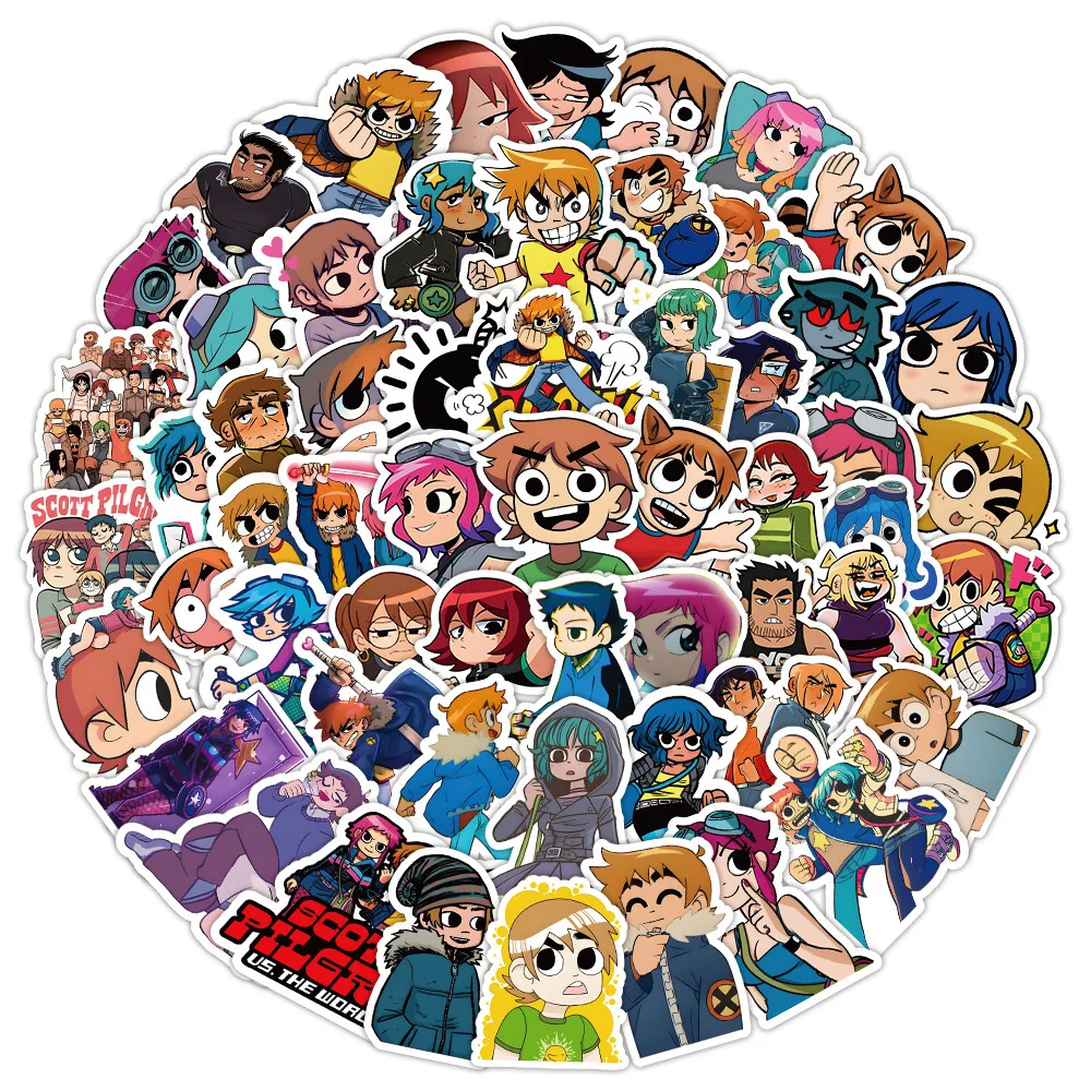 10/30/50/100pcs Cartoon Anime Scott Pilgrim Sticker Graffiti Decals Skateboard Laptop Fridge Suitcase Decoration Sticker Kid Toy