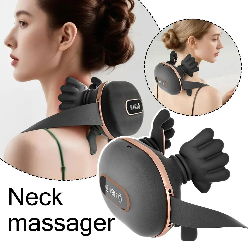 

Беспроводной массажер для шеи и плеч, 4D разминание с подогревом, 3 уровня интенсивности, бесщеточный двигатель для домашнего офиса, релаксации