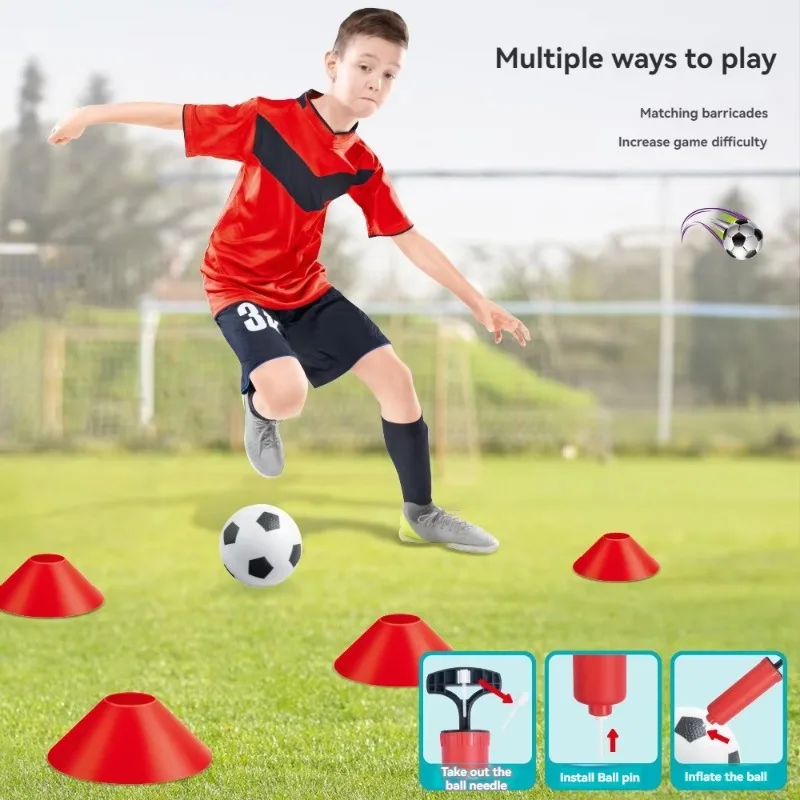 Kids Mini Soccer Goal Sets Backyard Mini Netball Set with Pump Portable Folding Youth Soccer Goal Sets Football Toy for Kids view 3