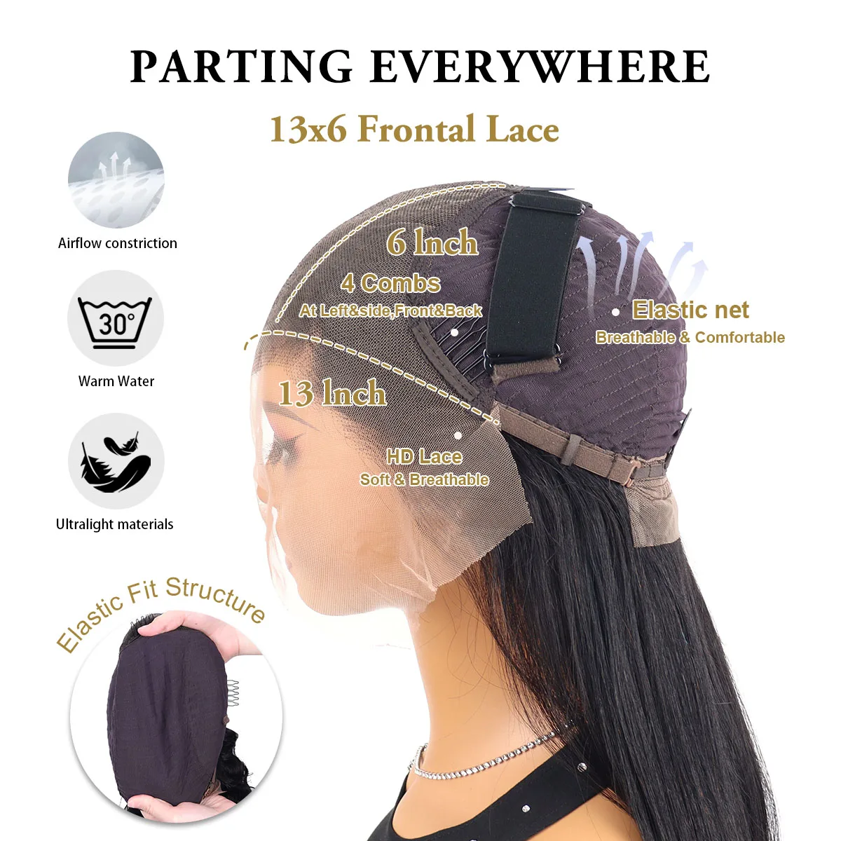 30 40 42 بوصة 13x6 Hd العظام مستقيم خصلات الشعر المستعار الإنسان الخام 250 الكثافة البرازيلي الأسود الدانتيل الباروكة الأمامية 100% الشعر البشري للنساء