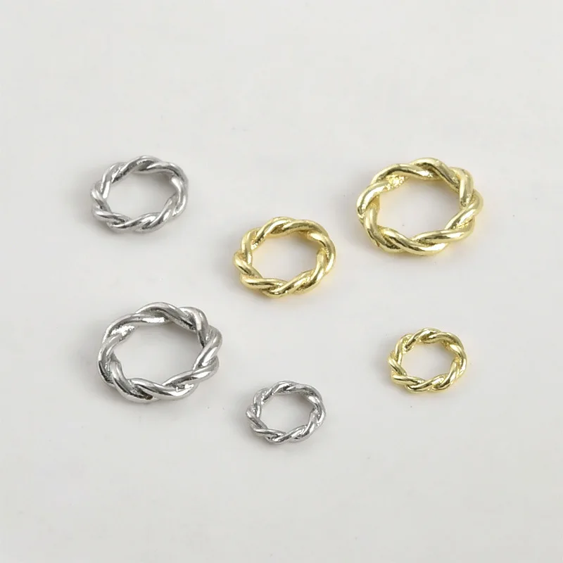

Кольцо-коннектор из 14-каратного золота с сохранением цвета, закрытое, круглое, витое, для самостоятельного изготовления ювелирных изделий, фурнитура, материал