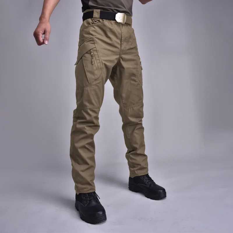 Hunting Pants Mens Outdoor sports Multiple Pocket Elasticity Urban Commuter Trousers Men Slim Fat Cargo Pant 5XL