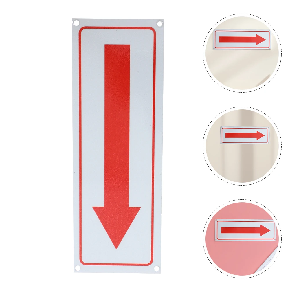 2pcs Arrow Sign Aluminum Clear Directional Safety School Road Sticker Corner Outdoor Metal Reflective Traffic Signs