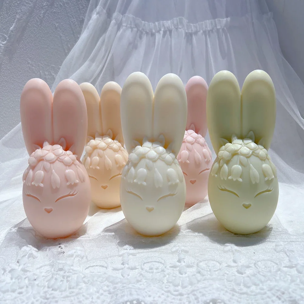 

Egg Rabbit Silicone Candle Mold Bunny Silicone Mold Heart Animal Soy Wax Mould Easter Home Decor