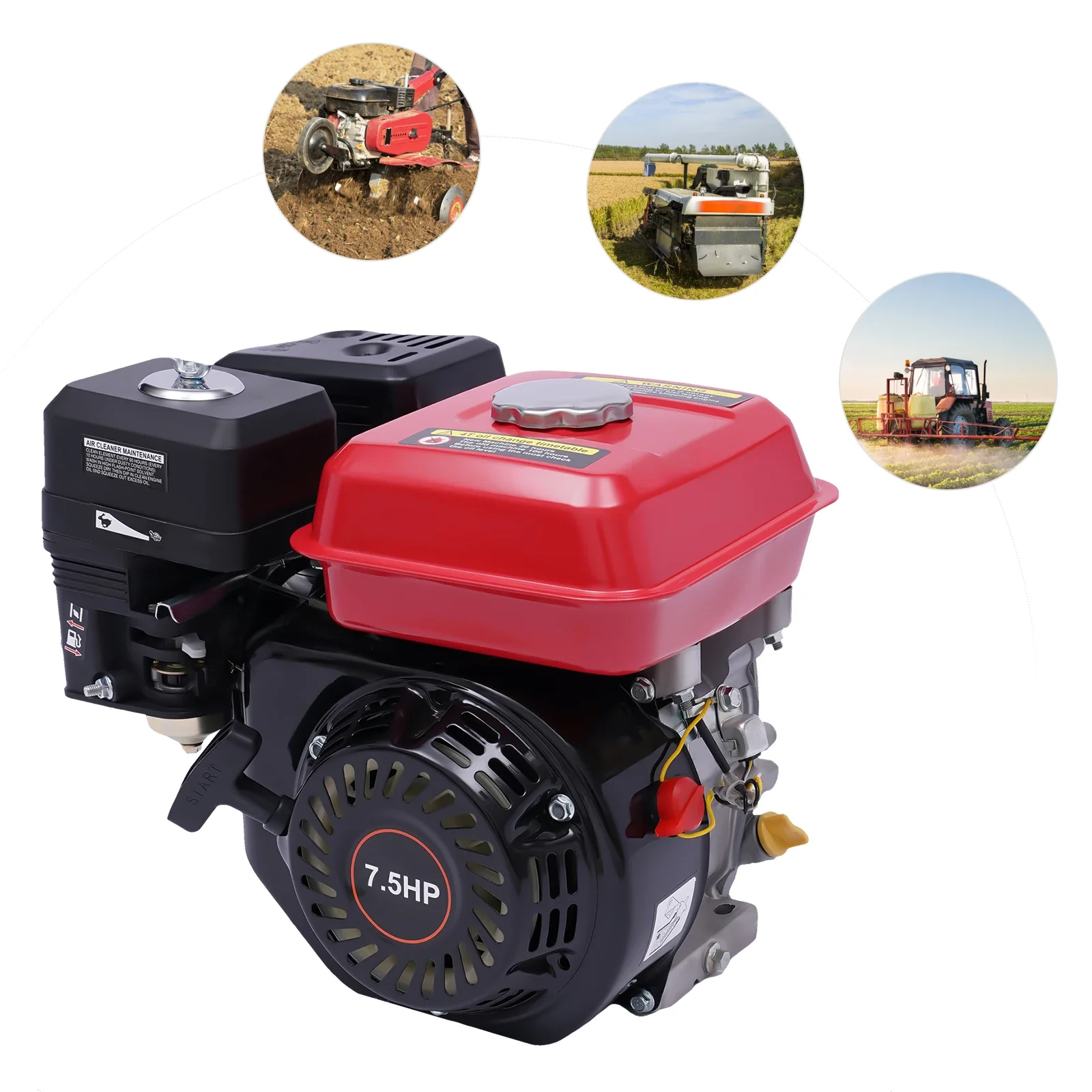 GX200 Petrol Engine 4 Stroke 4000W 7.5HP Pull Start Multi-Purpose Air Cooling System Gasoline Engine