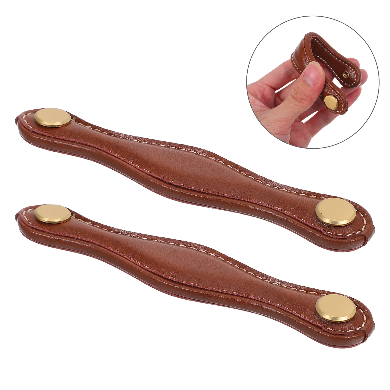 

2Pcs Faux Drawer Pulls Modern Cabinet Handles Soft PU Grip for Kitchen Bedroom Furniture Hardware Office Drawer Pulls