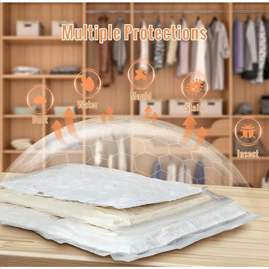 12 عبوة من أكياس تخزين المكنسة الكهربائية مع مضخة كهربائية 3 صغيرة edium 3 كبيرة 3 أكياس ختم مكنسة جامبو للملابس أكياس توفير المساحة لـ