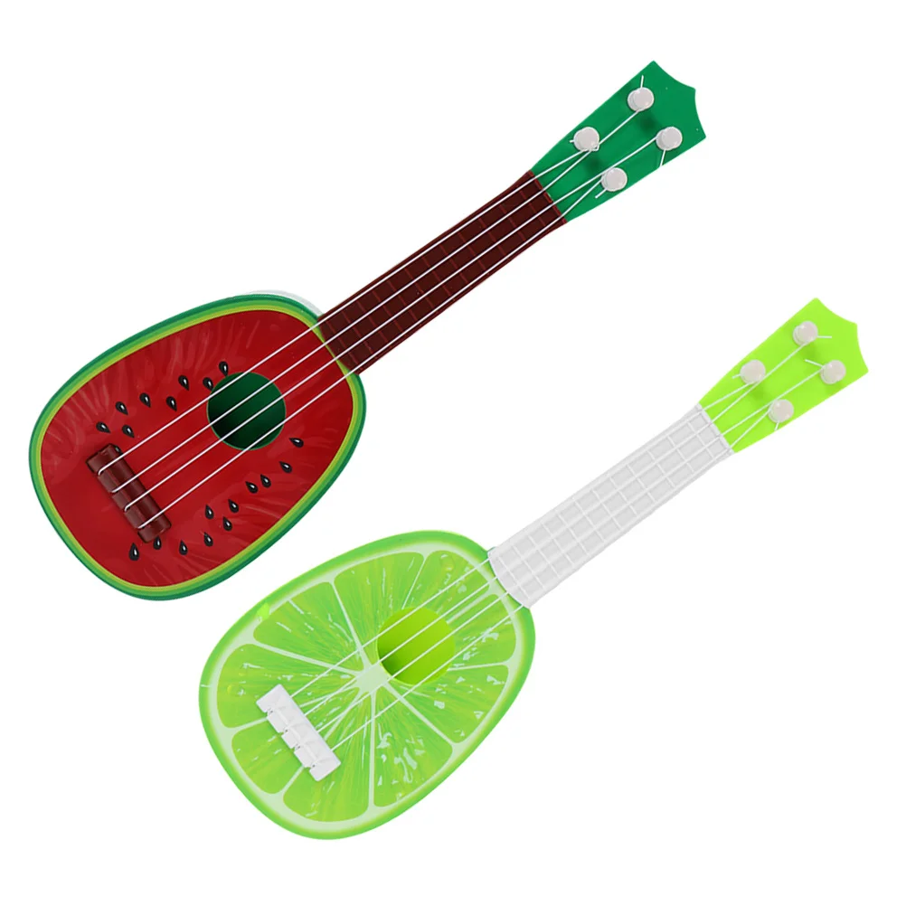 2 pçs música guitarra cordas instrumentos crianças instrumentos musicais de plástico presentes aprendizagem precoce brinquedos guitarra mini brinquedos musicais