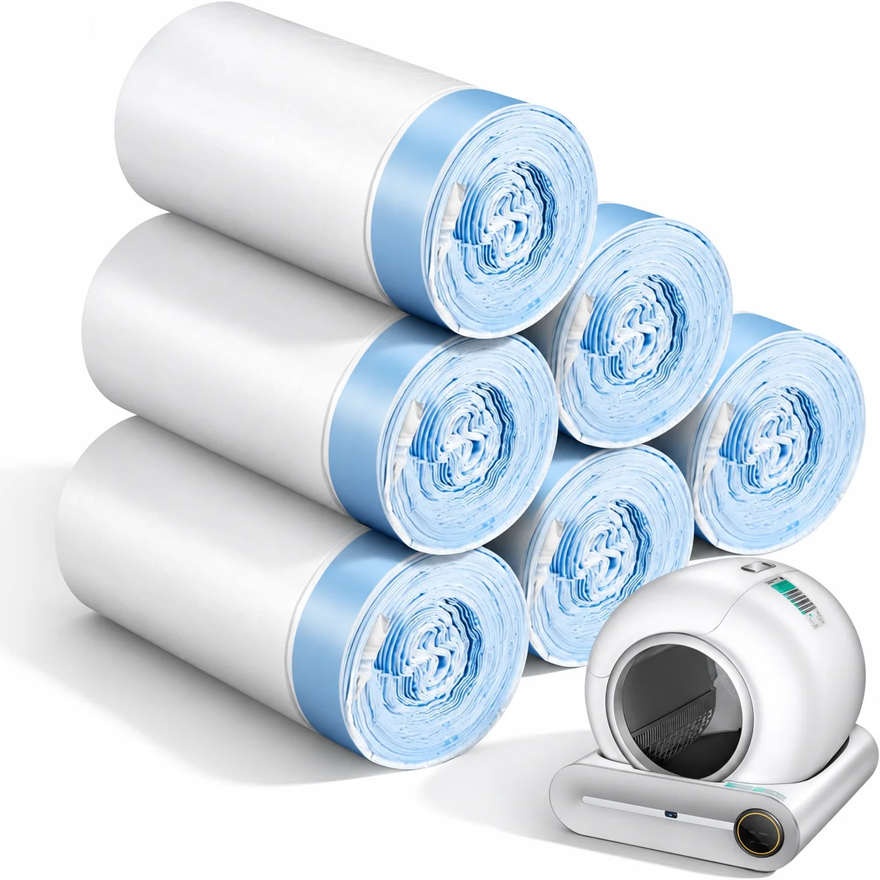 Automatic Litter Box Waste Bag Liner - 6 bolsas para recoger excrementos de