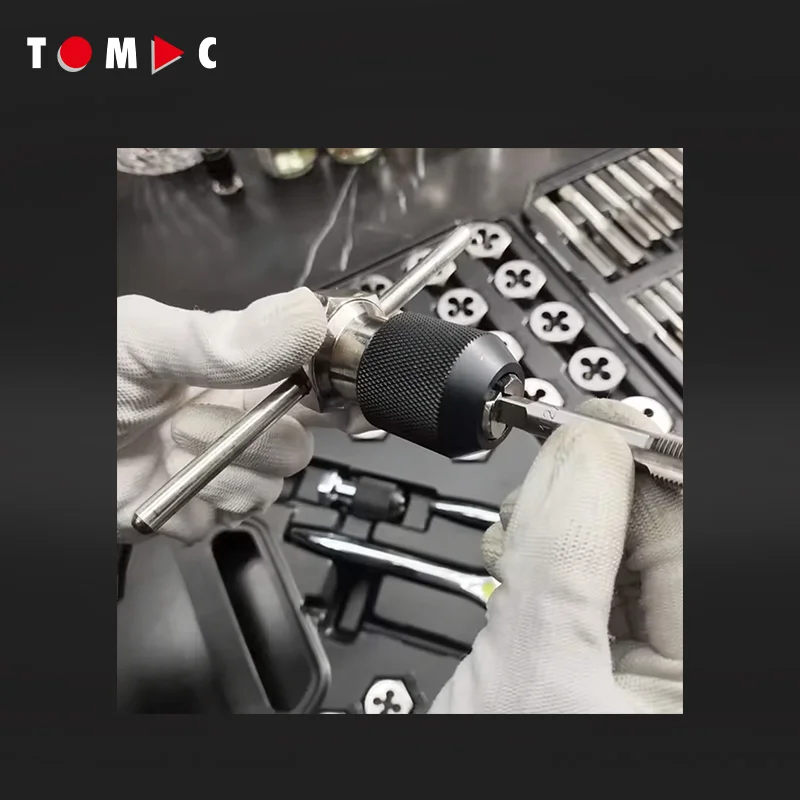 110pcs Professional Metric Tap and Die Set Adjustable Manual Tap Repair Tool