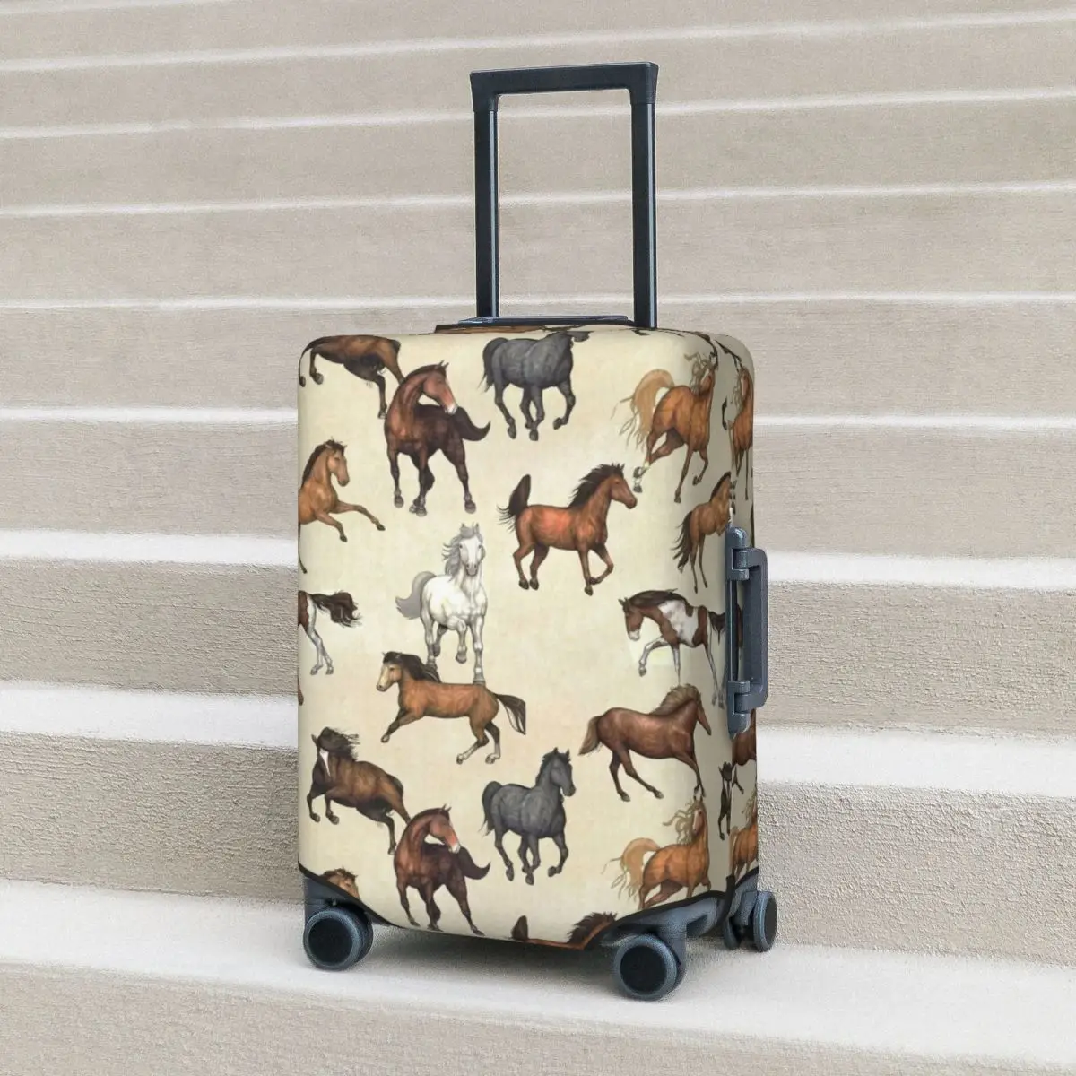 

Sunset Horse Pattern Suitcase Cover Holiday Wild Animal Lover Fun Luggage Case Cruise Trip Protector