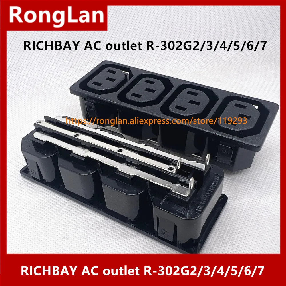 Imagem -03 - Richbay-soquete Conector Fêmea Saída ac Furo de Energia Combinação Quádrupla Soquete R302g2 R-302g3 R-302g4 R-302g5 R-302g6 Pcs