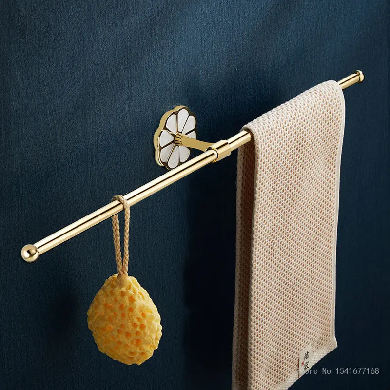 Creative Hanging Drying Towel Balance Rod, Golden Silver, Black Towel Rack, Paper Towel Slipper Rod, Bathroom Rack, Light, 1Pc