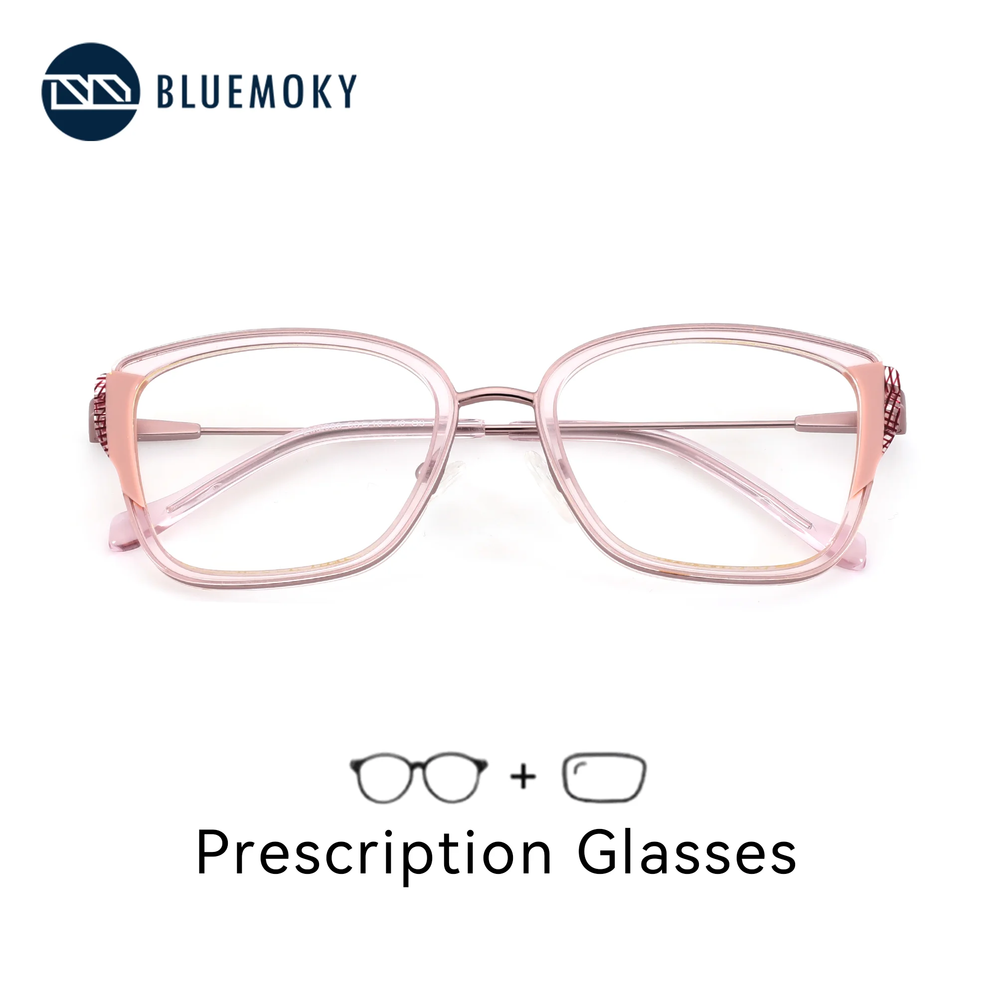

BLUEMOKY L Size Fashion Butterfly Minus Prescription Glasses Acetate Glasses Women Transparent Progressive/Photochromic Lenses