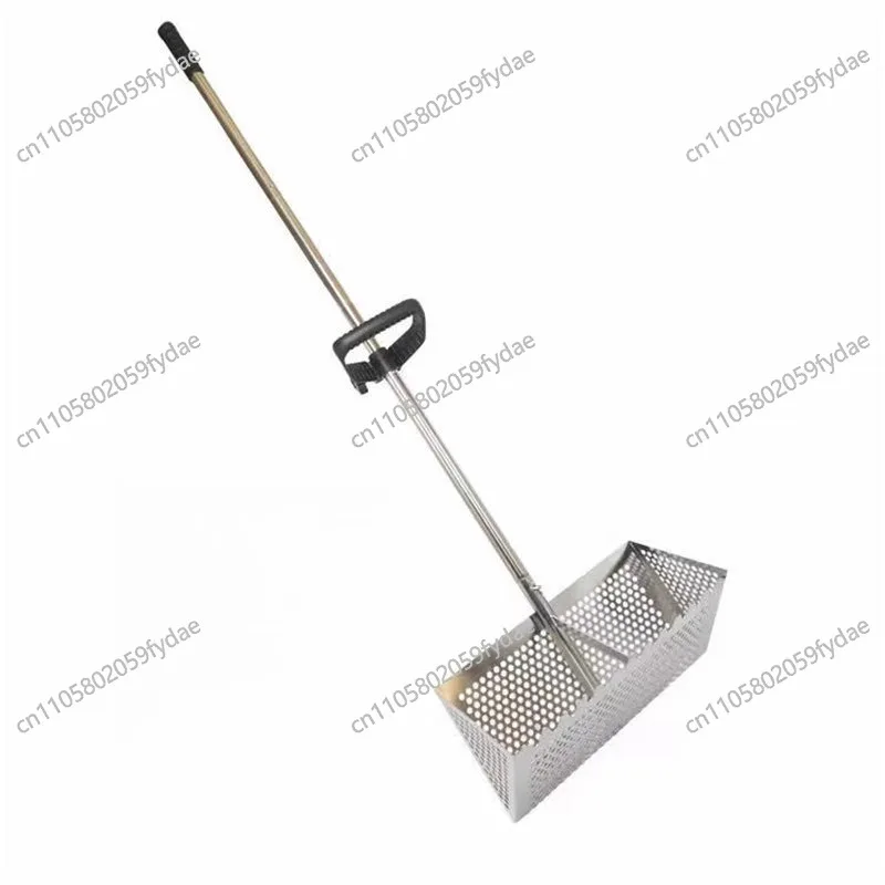 Foldable beach garbage cleaning rake children sand stall toys beach sieve stainless steel shovel