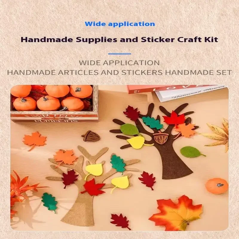 ชุดงานฝีมือทำต้นไม้จากผ้าสักหลาด 96 ชิ้น สำหรับตกแต่งบ้านในฤดูใบไม้ร่วง ของขวัญงานเลี้ยงวันขอบคุณพระเจ้า ของตกแต่งแขวนผนังสำหรับคริสต์มาส