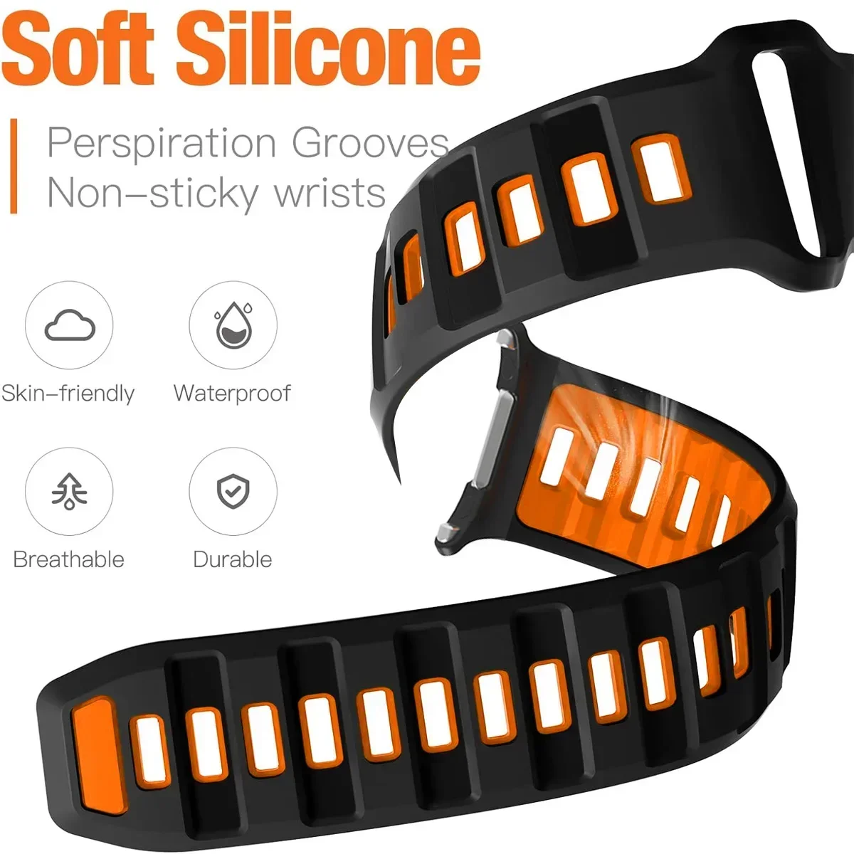 Silicone Strap for Samsung Galaxy Watch Ultra 47mm Band Sport Bracelet Correas for Galaxy Watch 7 Ultra No Gaps Soft Watchband