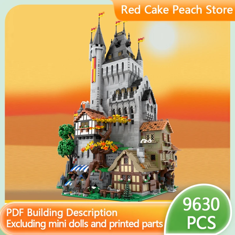 Medieval Street View Model MOC Building Bricks Classic Castle Tower Modular Technology Gifts Holiday Assemble Children Toys Suit