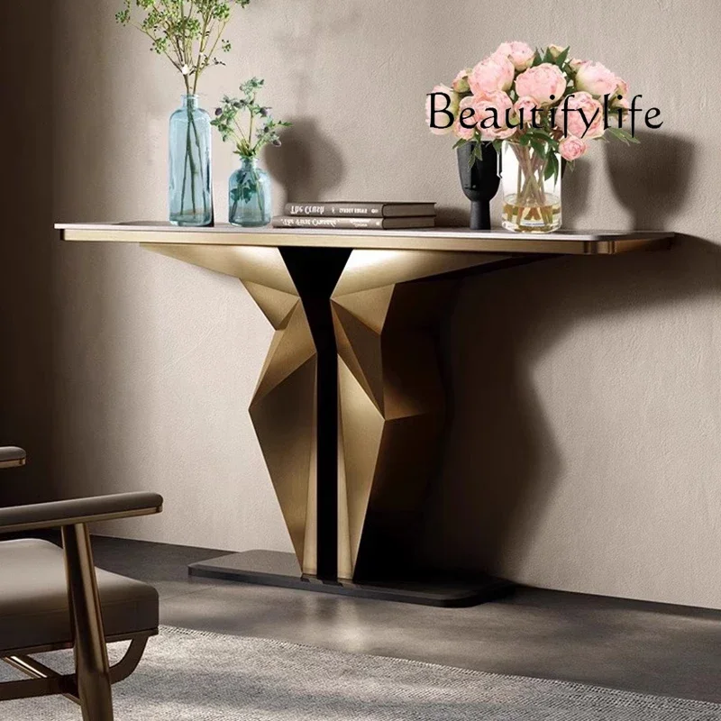 BJ Nordic Neutral Console Table Luxury Eclectic Simple Trendy Console Table Rustic Metal Tavolo Consolle Entrance Hall Furniture