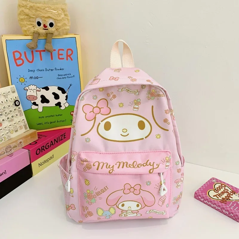 Sanrio hello kitty bonito casual estudante saco de escola kulomi dos desenhos animados doce simples leve mochila grande capacidade