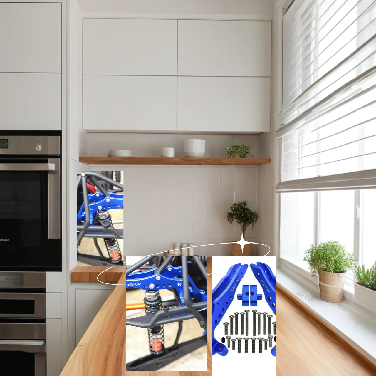 GPM Aluminum Rear Shock Tower for LOSI 1/10 Baja Rey Rock Rey - Upgrade Racing Car Part