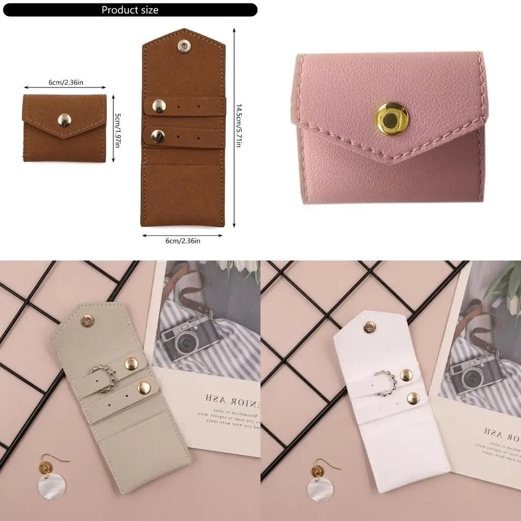195C Travel Unique Jewelry Roll Bag Organizers Necklace Storage Box Microfiber Texture Suitable for Rings Earrings Necklaces