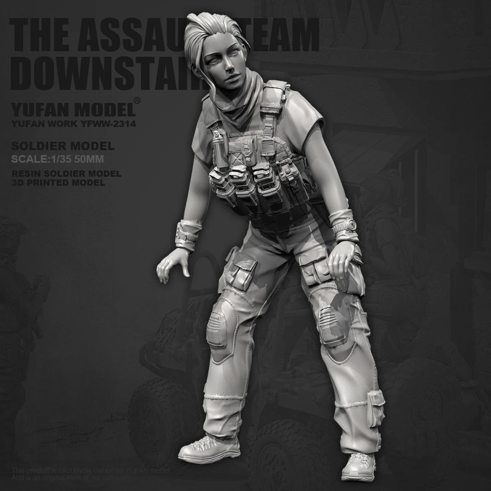 

МОДЕЛЬ YUFAN 1/35, комплект солдата из смолы, бесцветная самособранная сборка (3D-печать) YFWW-2314/3D