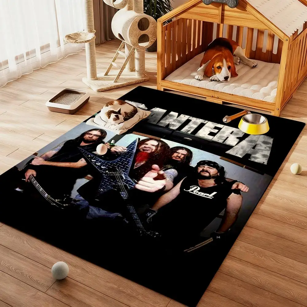 

P-Panteras Heavy Rock Band Floor Mat Diatom Bath Mat Absorbent Quick Dry Non-Slip TPR Backing Soft Plush Draining Rugs