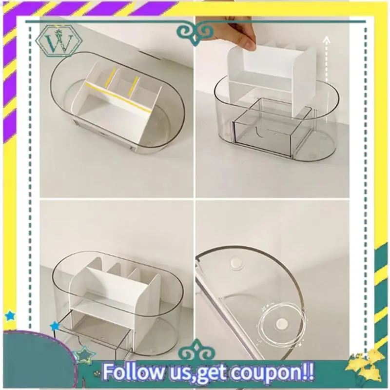 

NEW 1 Piece Clear Desk Organizer Clear Office Supplies And Accessories Desktop Organizer (White)