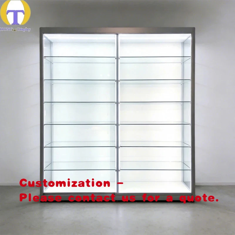 custom.High-Brightness LED Tempered Glass Waterproof Barrister Shelf Display Cabinet Shadow-Lighting Heavy Dut