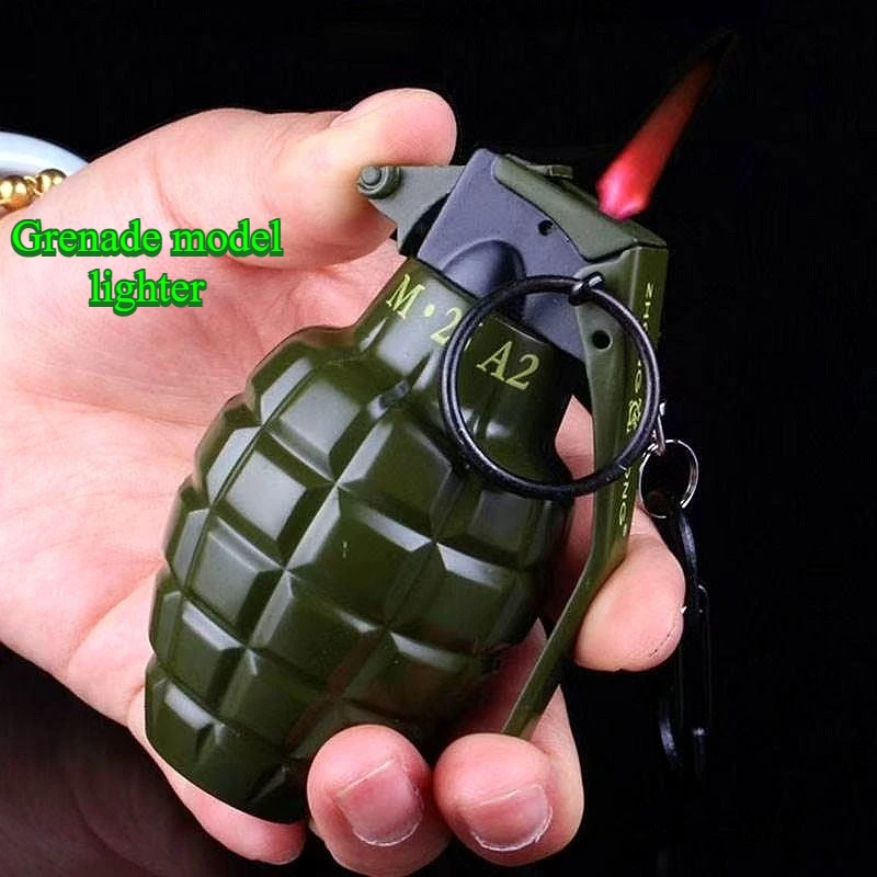 New 2025 Grid Grenade Model Windproof Metal Electronic Cigar Lighter - Lighter & Smoking Accessories