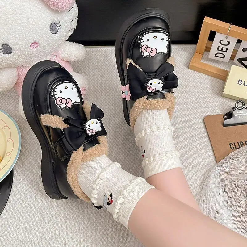 أحذية سانريو هالو كيتي القطنية للفتيات 2025 نمط جديد لشتاء مع أحذية أطفال قطيفة وسميكة أحذية أطفال أولادي وبناتي #3