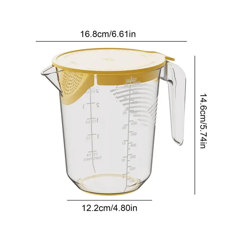 Misurino da 1000ml tazza da cucina per cottura al forno ciotola per misurazione del liquido per uova forniture filtranti per la cottura della torta di pasticceria domestica