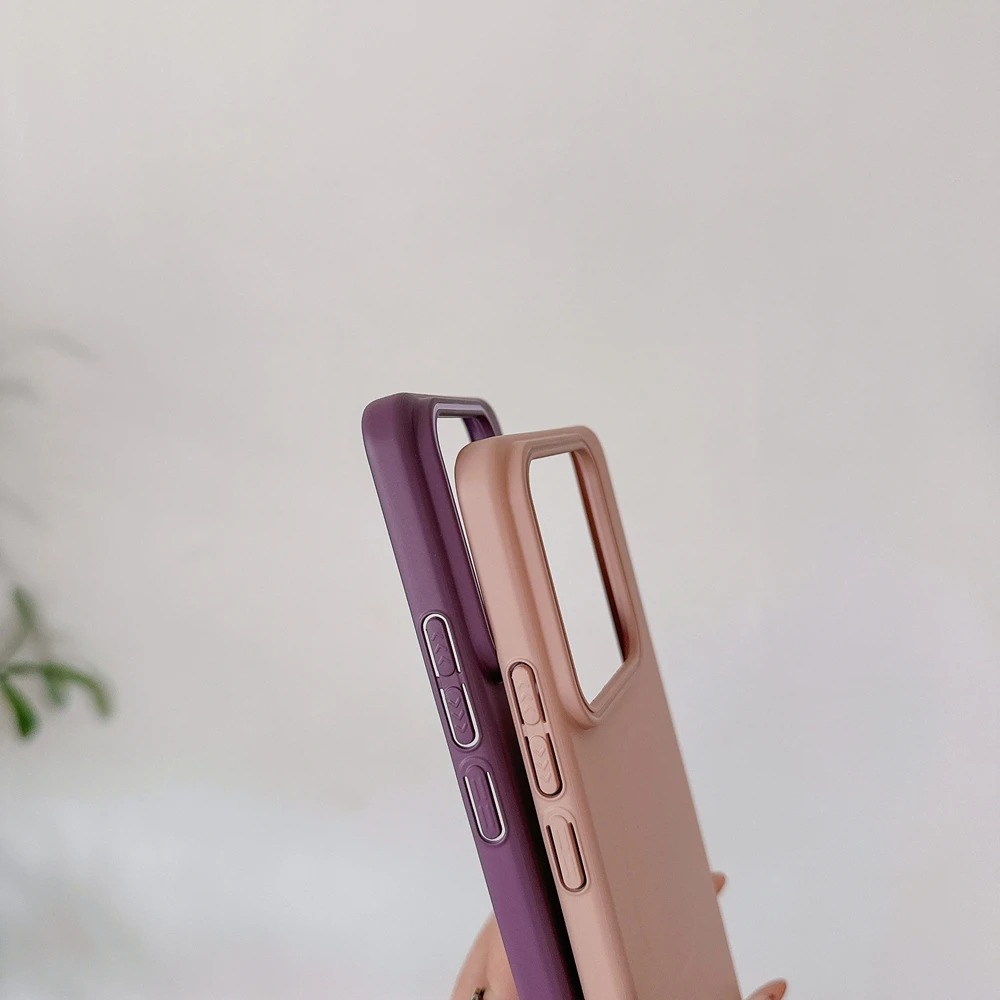 Casing Ponsel Pengisi Daya Magnetik Warna Solid untuk Xiaomi Mi 14 Ultra 13 15 Pro Redmi K80 Pro Magsafe Cangkang Sampul Keras